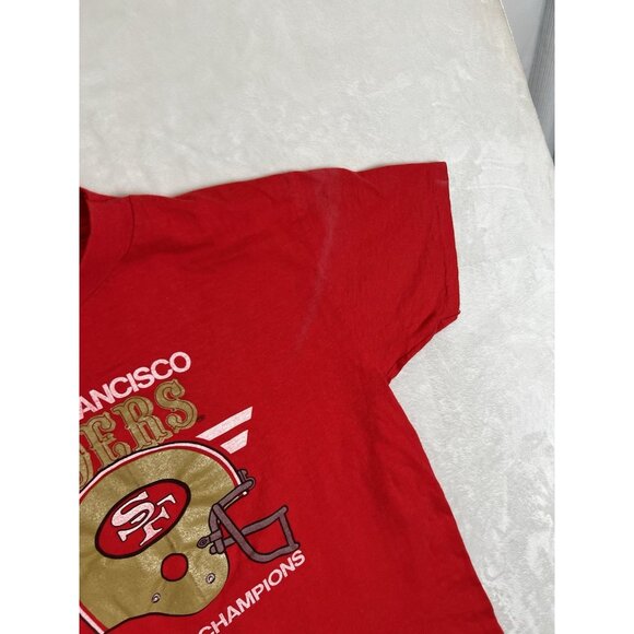 Vintage San Francisco 49ers T-Shirt 1981 NFC Champions Size Large Single Stitch - Picture 5 of 12
